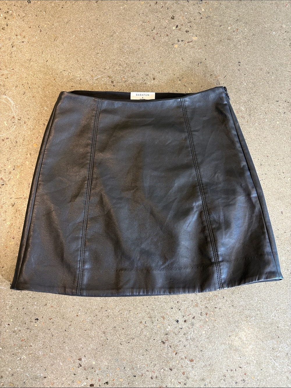 Aritzia Babaton Black Faux Leather Mini Skirt